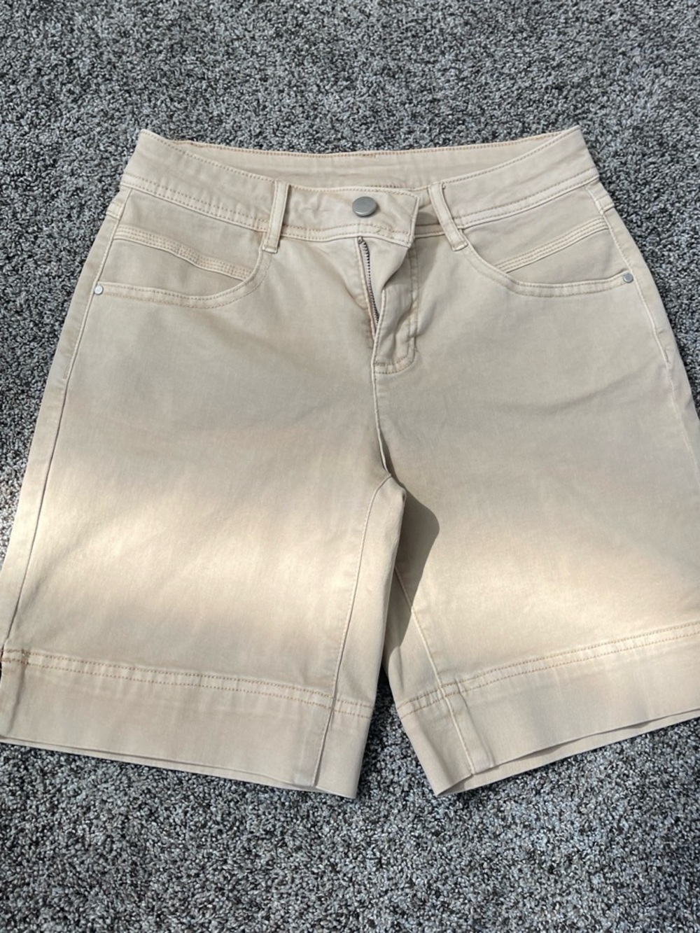 Tribal Beige Stretch Bermuda Shorts